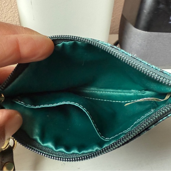 Coach Teal Reptile Print Wristlet Clutch - Picture 5 of 7